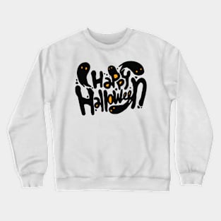 Happy Halloween Ghosts Modern Text Crewneck Sweatshirt